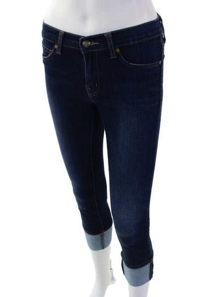 Henry & Belle Womens Cotton Blend Dark Wash Cuffed Jeans Blue Size 26