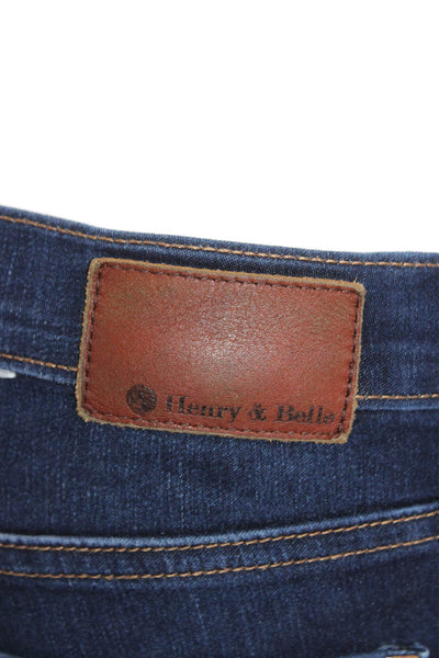 Henry & Belle Womens Cotton Blend Dark Wash Cuffed Jeans Blue Size 26