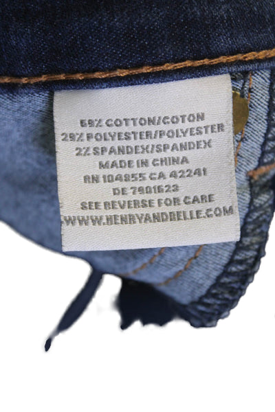Henry & Belle Womens Cotton Blend Dark Wash Cuffed Jeans Blue Size 26