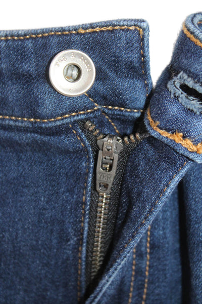 Rag & Bone Womens Cotton Dark Wash Low-Rise Skinny Jeans Blue Size 25
