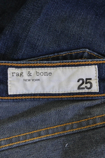Rag & Bone Womens Cotton Dark Wash Low-Rise Skinny Jeans Blue Size 25