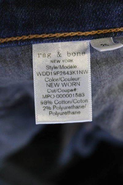 Rag & Bone Womens Cotton Dark Wash Low-Rise Skinny Jeans Blue Size 25