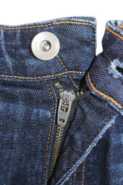 Rag & Bone Womens Cotton Distressed Skinny Jeans Blue Size 25