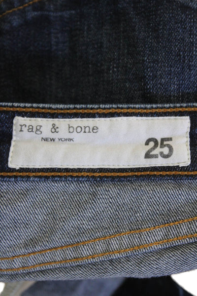 Rag & Bone Womens Cotton Distressed Skinny Jeans Blue Size 25
