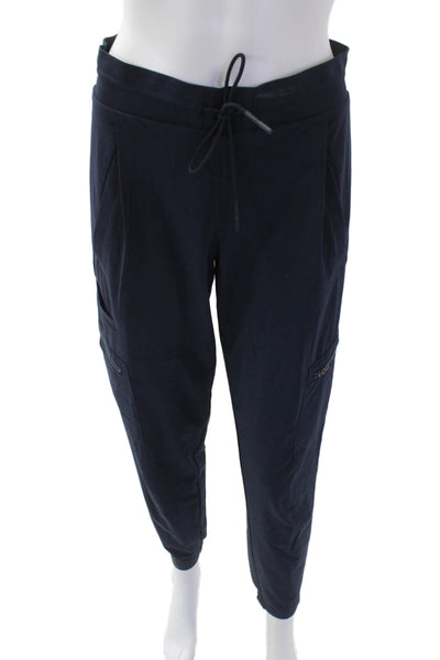 Athleta Womens Drawstring Waist Tapered Activewear Pants Navy Size 0
