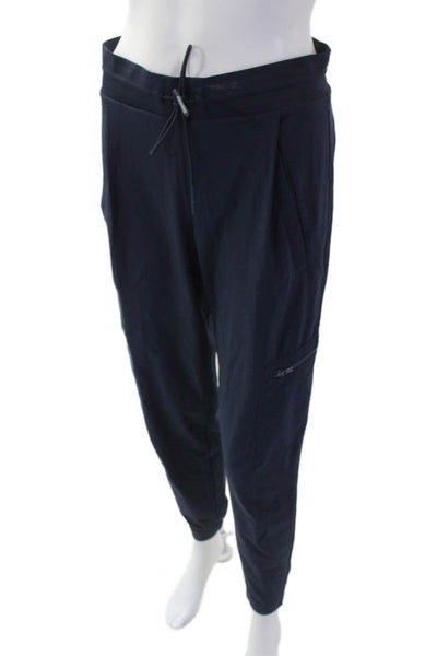 Athleta Womens Drawstring Waist Tapered Activewear Pants Navy Size 0