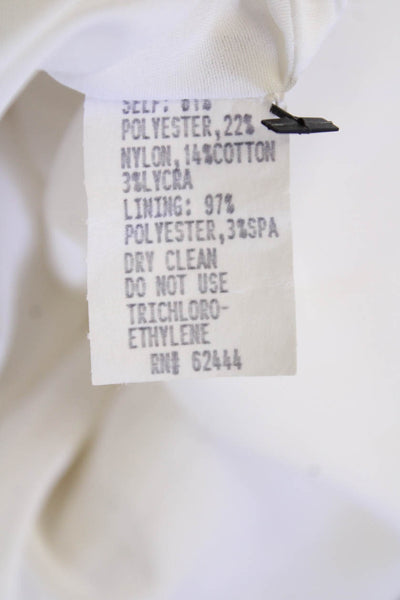 Nicole Miller Womens Ruched Embroidered Strapless Floor Length Gown White Size 6