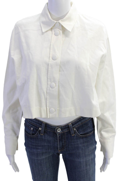 Zara Womens Long Sleeves Button Down Shirt White Cotton Size Small