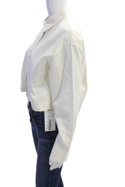 Zara Womens Long Sleeves Button Down Shirt White Cotton Size Small