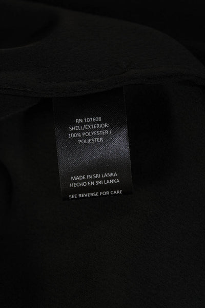 Nicole Miller Womens Sleeveless Draped V-Neck High Low Dress Black Size 6