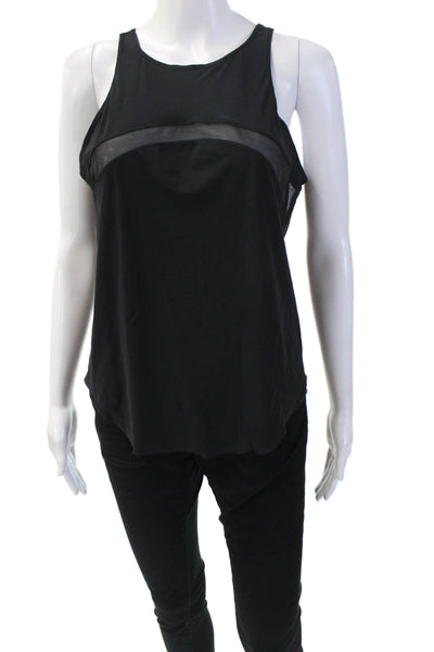 Lululemon Womens Mesh Insert Sleeveless Round Neck Tank Top Black Size S