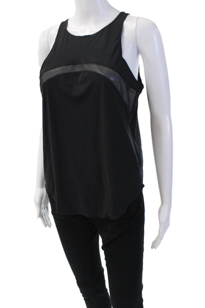 Lululemon Womens Mesh Insert Sleeveless Round Neck Tank Top Black Size S