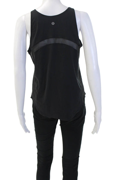 Lululemon Womens Mesh Insert Sleeveless Round Neck Tank Top Black Size S