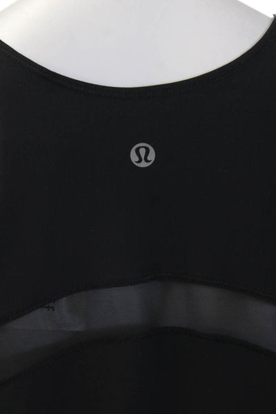 Lululemon Womens Mesh Insert Sleeveless Round Neck Tank Top Black Size S