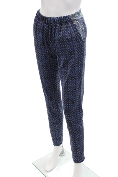 Maaji Womens Textured Lined Fitted Colorblock Leggings Blue Size XS