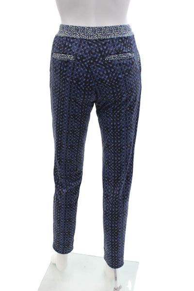Maaji Womens Textured Lined Fitted Colorblock Leggings Blue Size XS