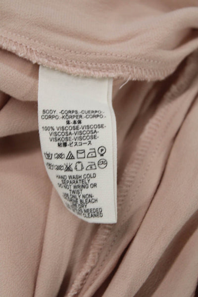Free People Womens Textured Button Wide Leg Dress Pants Pink Size 04