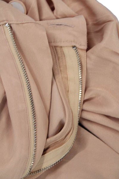 Free People Womens Textured Button Wide Leg Dress Pants Pink Size 04