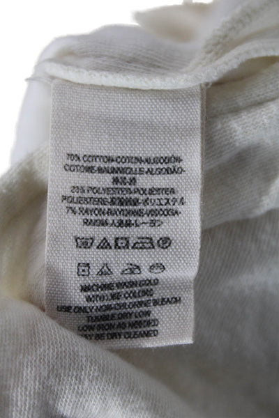 We The Free Womens Cotton Turtleneck Long Sleeve Distress Top Cream Size M