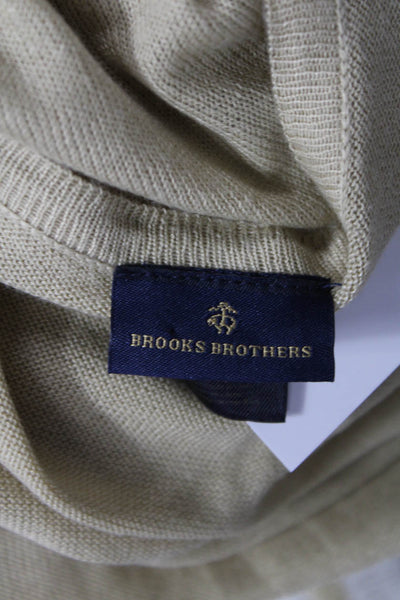 Brooks Brothers Womens Short Sleeve Stripe Knit Sweater Nude Size M