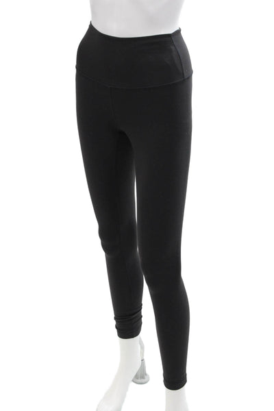 Lululemon Womens Pull On High Waisted Ankle Leggings Solid Black Size 2