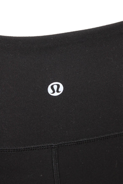 Lululemon Womens Pull On High Waisted Ankle Leggings Solid Black Size 2