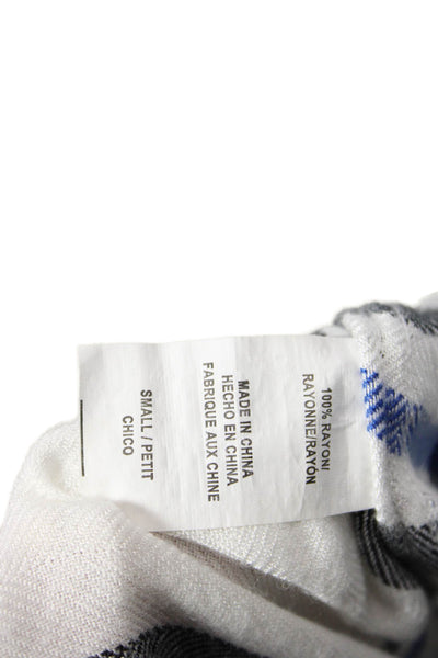 Rails Womens Button Front Long Sleeve Collared Plaid Shirt White Blue Size Small