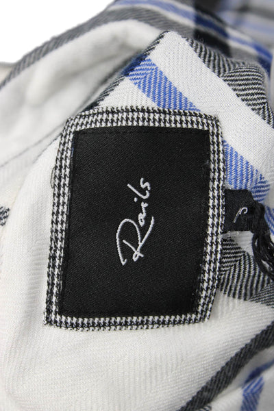 Rails Womens Button Front Long Sleeve Collared Plaid Shirt White Blue Size Small