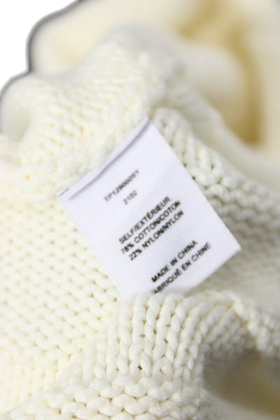 Derek Lam 10 Crosby Womens Oversized Scoop Neck Sweater White Cotton Size XL
