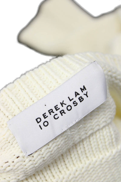 Derek Lam 10 Crosby Womens Oversized Scoop Neck Sweater White Cotton Size XL