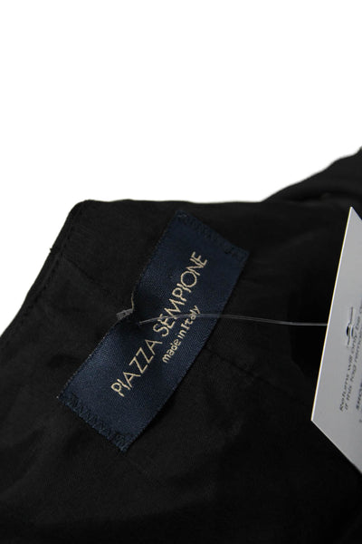 Piazza Sempione Womens Wool Sleeveless Leather Panel Detail Top Black Size 44