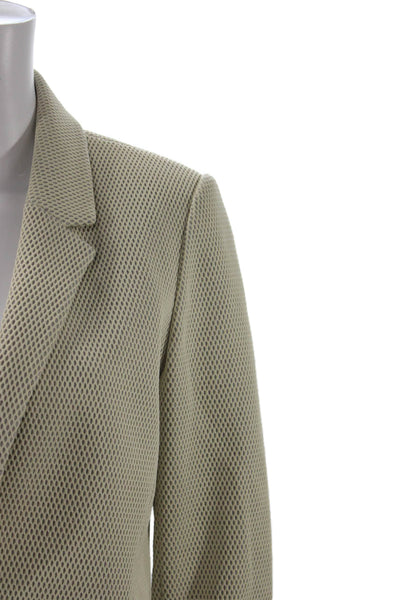 Tahari Womens Mesh Overlay Detail Collared Blazer Jacket Beige Size 6