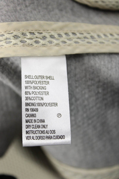Tahari Womens Mesh Overlay Detail Collared Blazer Jacket Beige Size 6