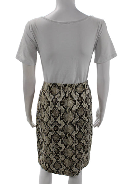 Michael Michael Kors Womens Animal Print Pencil Skirt Beige Size 14