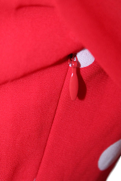 LPA Womens Polka Dot Blouse Red Size 2XS