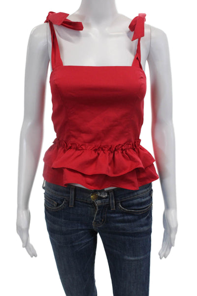Amanda Uprichard Womens Tied Tank Top Red Size XS