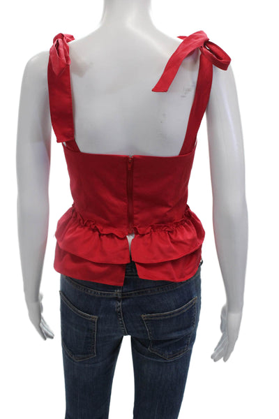 Amanda Uprichard Womens Tied Tank Top Red Size XS