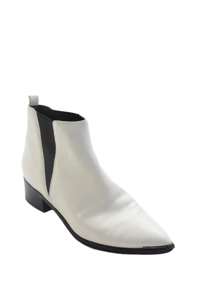 Marc Fisher LTD. Womens Leather Pointed To Ankle Boots White Size 7M
