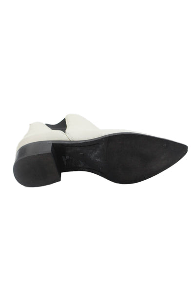 Marc Fisher LTD. Womens Leather Pointed To Ankle Boots White Size 7M