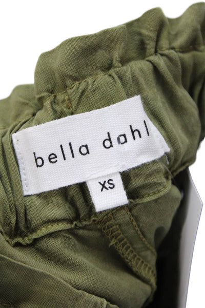 Bella Dahl Womens High Waisted Drawstring Cargo Pants Green Size XS