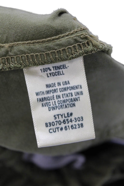Bella Dahl Womens High Waisted Drawstring Cargo Pants Green Size XS