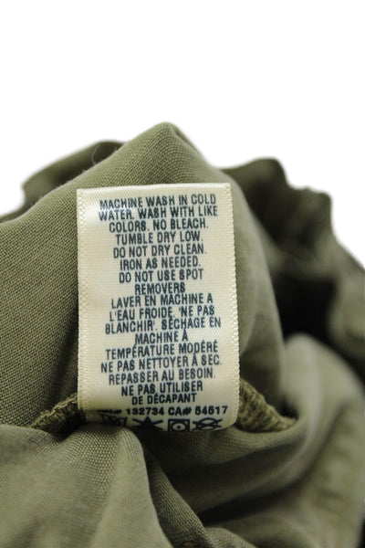 Bella Dahl Womens High Waisted Drawstring Cargo Pants Green Size XS