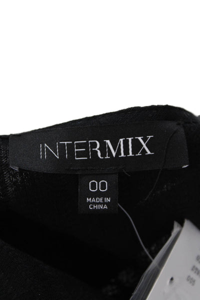 Intermix Womens Striped Long Sleeve V Neck Wrap Blouse Black Size 00