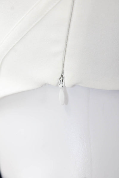 Zara Womens Sleeveless Scoop Neck Cropped Corset Top White Size S