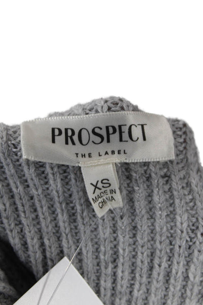 Prospect Womens Long Puff Sleeve Square Neck Sweater Gray Size XS