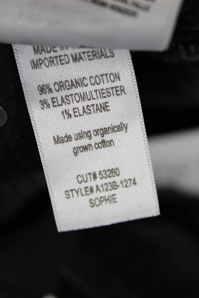 Agolde Womens Mid Rise Distressed Skinny Jeans Black Size 23