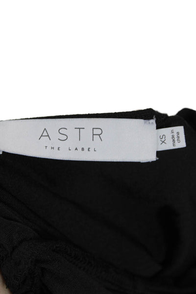 ASTR Womens Long Puff Sleeve Cutout Scoop Neck Bodysuit Black Size XS