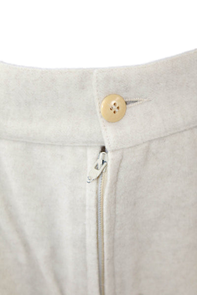 Gianni Versace Womens Front Zip Knee Length Pencil Skirt Beige Size 44