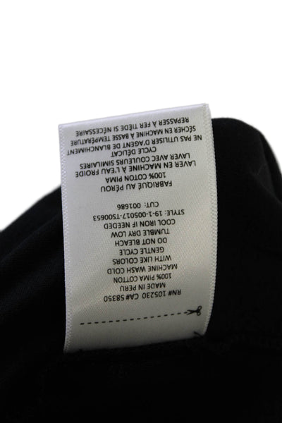 Joie Womens Short Sleeve Crew Neck Twist Front Tee Shirt Black Cotton Size XS