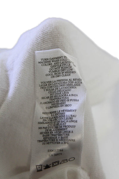 Rails Womens Short Eyelet Sleeve Scoop Neck Tee Shirt White Cotton Size Small